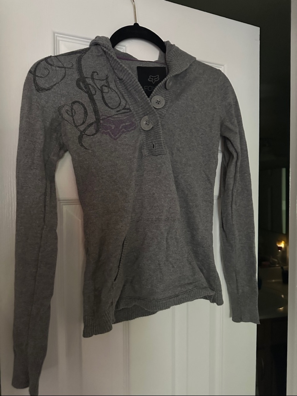 Fox womens Gray Hooded Pullover